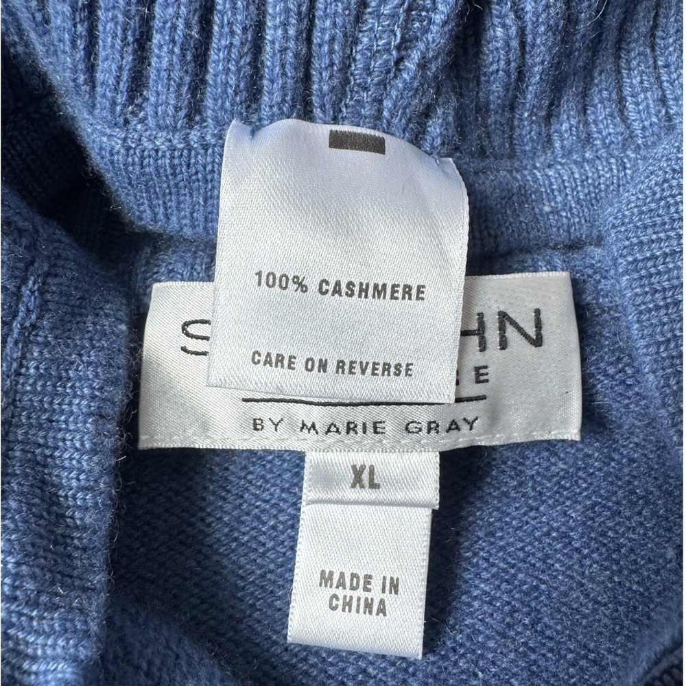 St John Cashmere 3 Piece Hoodie Jacket Tank Pants Suit Set Blue L XL Vintage - Picture 10 of 13